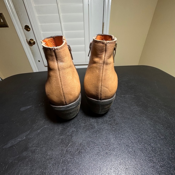 Kanna EU 36 brown star embossed ankle boot block heel almond toe - Picture 4 of 11